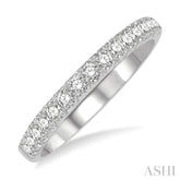 1/3 Ctw 15Stones Round Cut Diamond Wedding Band in 14K White Gold