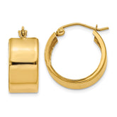 14K 8.25x16mm Polished Hoop Earrings