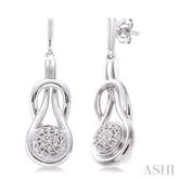 1/50 Ctw Round Cut Diamond Fashion Earrings in Sterling Silver