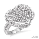 1/20 Ctw Round Cut Diamond Heart Ring in Sterling Silver
