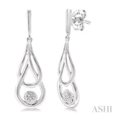 1/50 Ctw Round Cut Diamond Fashion Earrings in Sterling Silver