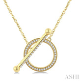 1/3 Ctw Circle Toggle Round Cut Diamond Fashion Necklace in 10K Yellow Gold