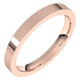 14K Rose Gold 2.5 mm Comfort-Fit Flat Band Size 7.5