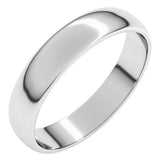 14K White Gold 4 mm Lightweight Half Round Band Size 5