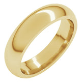 18K Yellow Gold 4.5 mm Comfort-Fit Half Round Band Size 9.5