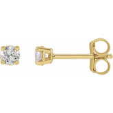 14K Yellow Gold 1/8 CTW Lab-Grown White Diamond Earrings