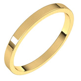 10K Yellow Gold 2 mm Flat Band Size 10.5