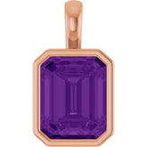 14K Rose Gold Natural Amethyst Pendant