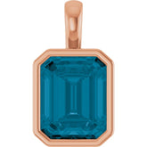 14K Rose Gold Natural London Blue Topaz Pendant