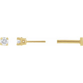 14K Yellow Gold .05 CT Lab-Grown White Diamond Earring