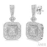 1/20 Ctw Round Cut Diamond Vintage Earrings in Sterling Silver