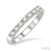1/3 Ctw 7 Stone Round Cut Diamond Wedding Band in 14K White Gold