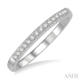 1/10 Ctw 15Stones Round Cut Diamond Wedding Band in 14K White Gold