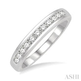 1/3 Ctw Channel Set 11 Stone Round Cut Diamond Wedding Band in 14K White Gold