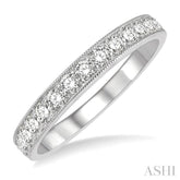 1/2 Ctw Round Cut Diamond Wedding Band in 14K White Gold
