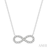 1/4 Ctw Round Cut Diamond Infinity Pendant With Chain in 14K White Gold