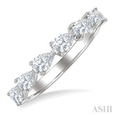 1 Ctw East-West Pear Shape Diamond Fashion Band in 14K White Gold