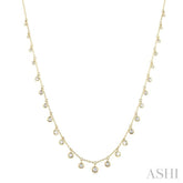 5/8 Ctw Bezel Set Round Cut Diamond Station Necklace in 14K Yellow Gold