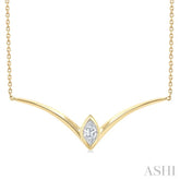 1/4 Ctw Chevron Bezel Marquise Cut Diamond Necklace in 14K Yellow Gold