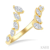 1/2 Ctw Marquise Cut Diamond Bypass Fashion Open Ring in 14K Yellow Gold