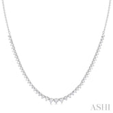 1 3/4 Ctw Halfway Graduated Round Cut Diamond Riviera Necklace in 14K White Gold