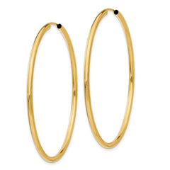 14k 2x50mm Polished Round Endless Tube Hoop Earrings