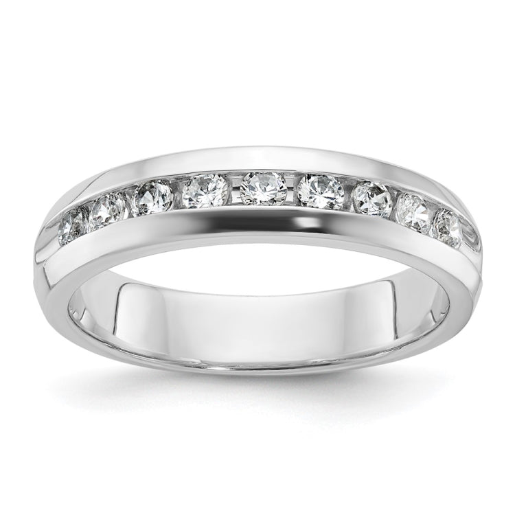 IBGoodman 14k White Gold Polished Nine Stone Men's Ring Mounting