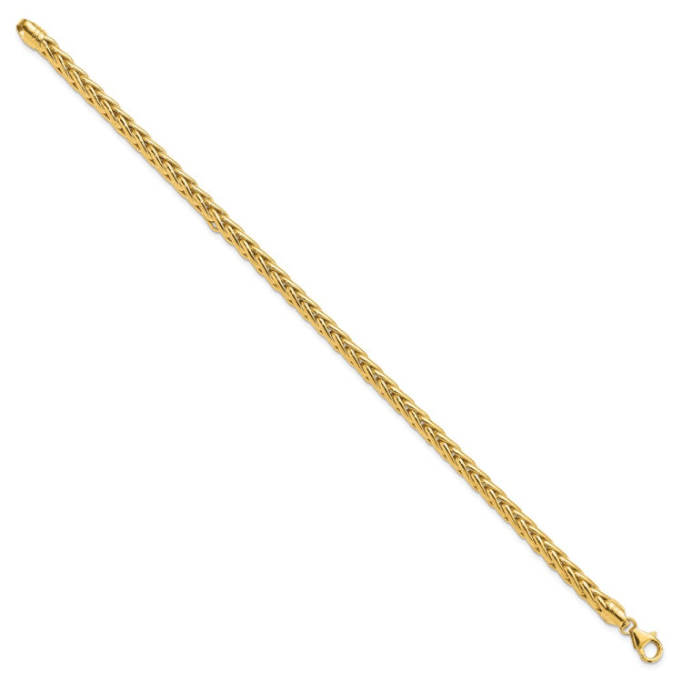 14k Polished 5.00mm Fancy Wheat Chain 8.5 inch Bracelet