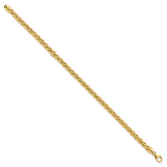 14k Polished 5.00mm Fancy Wheat Chain 8.5 inch Bracelet