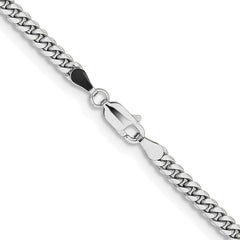 14k White Gold 3.5mm Solid Miami Cuban Chain