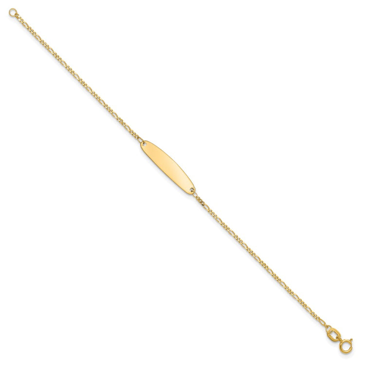 14k Madi K Figaro 5x22mm Oval 6 inch Baby ID Bracelet
