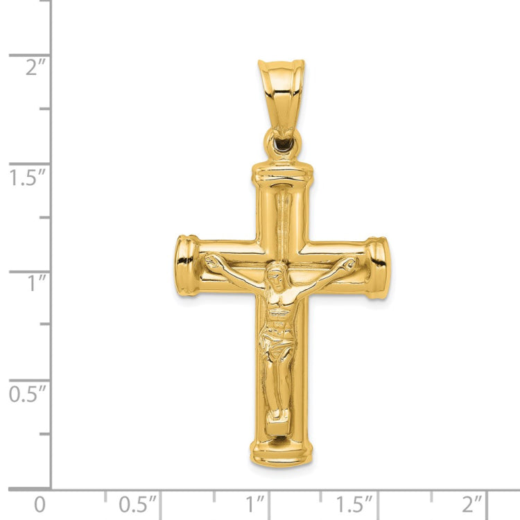 14K Hollow Crucifix Reversible to Cross Pendant