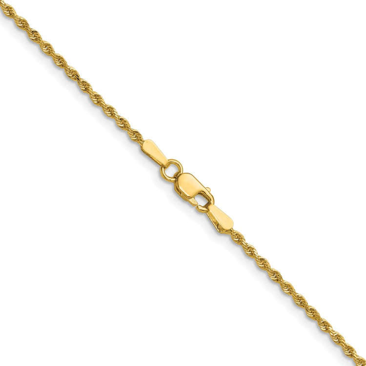 14K 18 inch 1.5mm Diamond-cut Rope with Lobster Clasp Chain