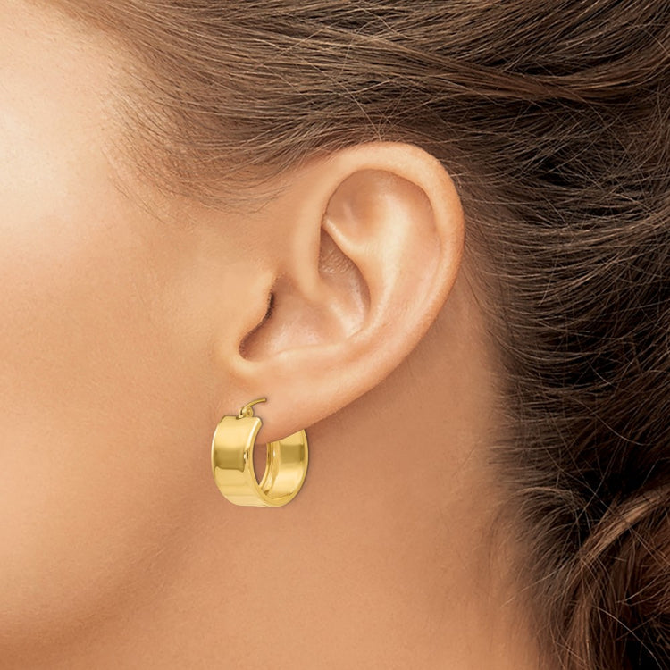 14K 8.25x16mm Polished Hoop Earrings