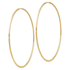 14k 1.2x69mm Polished Endless Tube Hoop Earrings