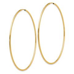 14K 1.2x74mm Polished Endless Tube Hoop Earrings