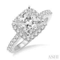 1/2 Ctw Diamond Semi-Mount Engagement Ring in 14K White Gold