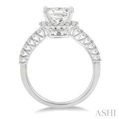1/2 Ctw Diamond Semi-Mount Engagement Ring in 14K White Gold