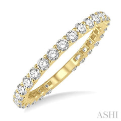 1 Ctw Round Cut Diamond Eternity Wedding Band in 14K Yellow Gold