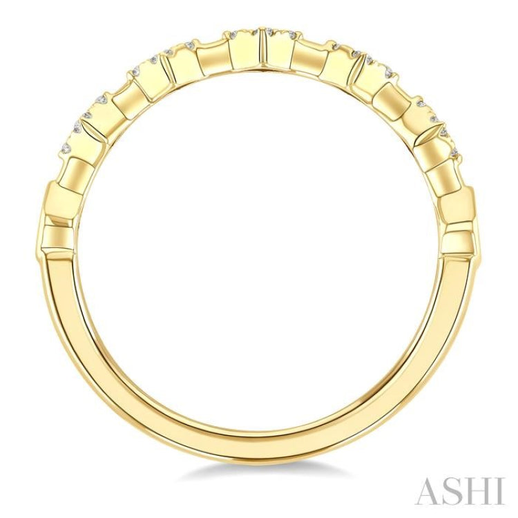 1/10 Ctw Geometric Round Cut Diamond Stackable Fashion Band in 10K Yellow Gold