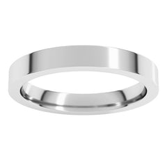 14K White Gold 3 mm Comfort-Fit Flat Band Size 5.5