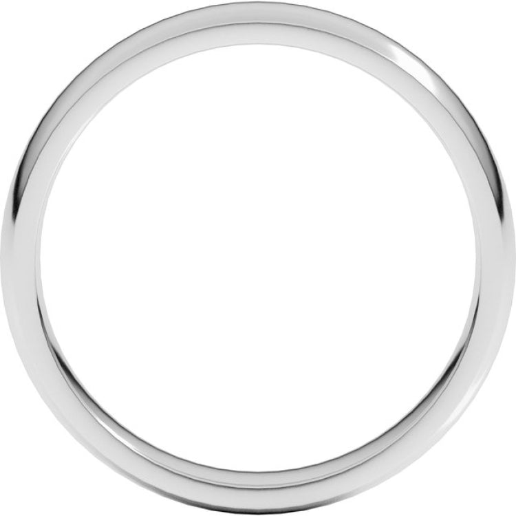 Sterling Silver 4 mm Lightweight Comfort-Fit Half Round Band Size 10.5