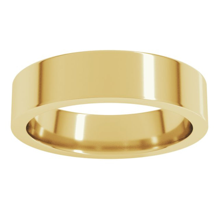 18K Yellow Gold 5 mm Comfort-Fit Flat Band Size 10