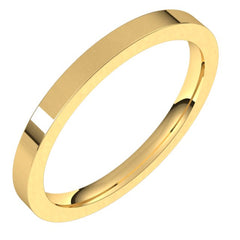 18K Yellow Gold 2 mm Comfort-Fit Flat Band Size 5