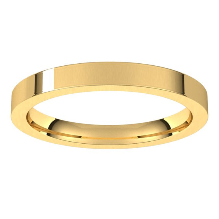 14K Yellow Gold 2.5 mm Comfort-Fit Flat Band Size 6.5
