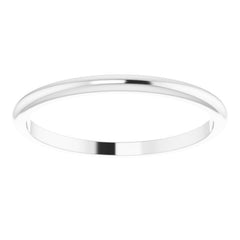 14K White Gold 1.5 mm Half Round Band Size 7
