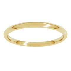 14K Yellow Gold 1.5 mm Lightweight Comfort-Fit Half Round Band Size 4