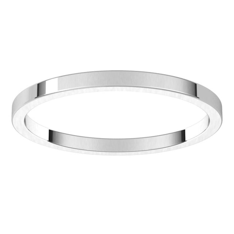 14K White Gold 1.5 mm Flat Band Size 5