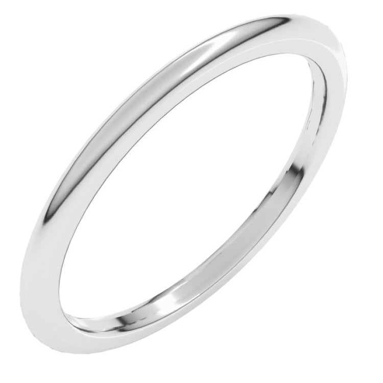 14K White Gold 1.5 mm Comfort-Fit Half Round Band Size 5