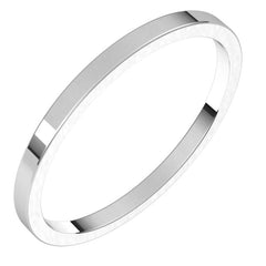 14K White Gold 1.5 mm Flat Band Size 7.5